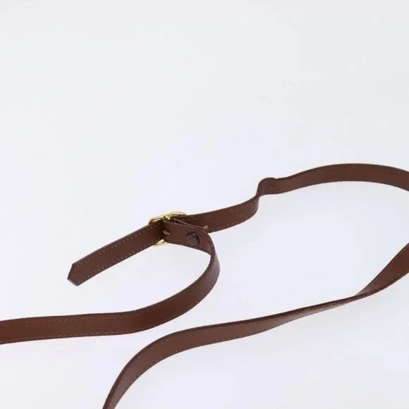 Burberrys Shoulder Bag Leather Brown Gold Auth bs29470